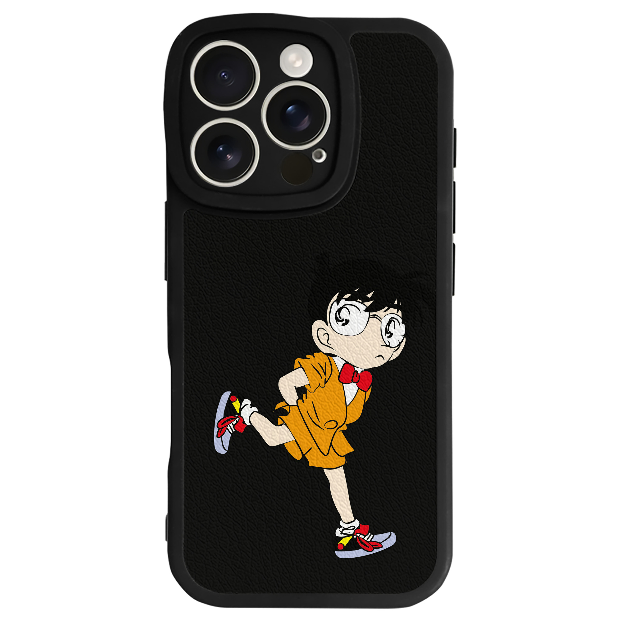 （画像用） 名探偵コナン 江戸川 コナン Detective Conan Conan Edogawa 【iPhone 16シリーズ対応】シリコンスマホケース（レザー調） 材質：シリコン